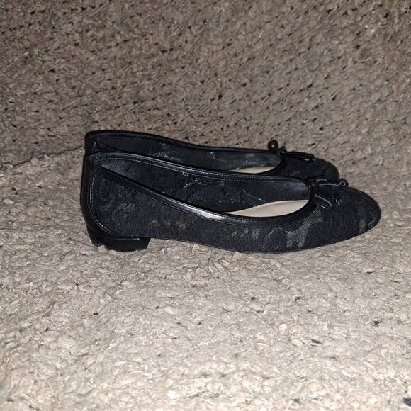 STUART WEITZMAN-Arabella Ballet Flats-Black Lace Fabric/Leather-Sz 7.5-Excellent - Picture 5 of 7